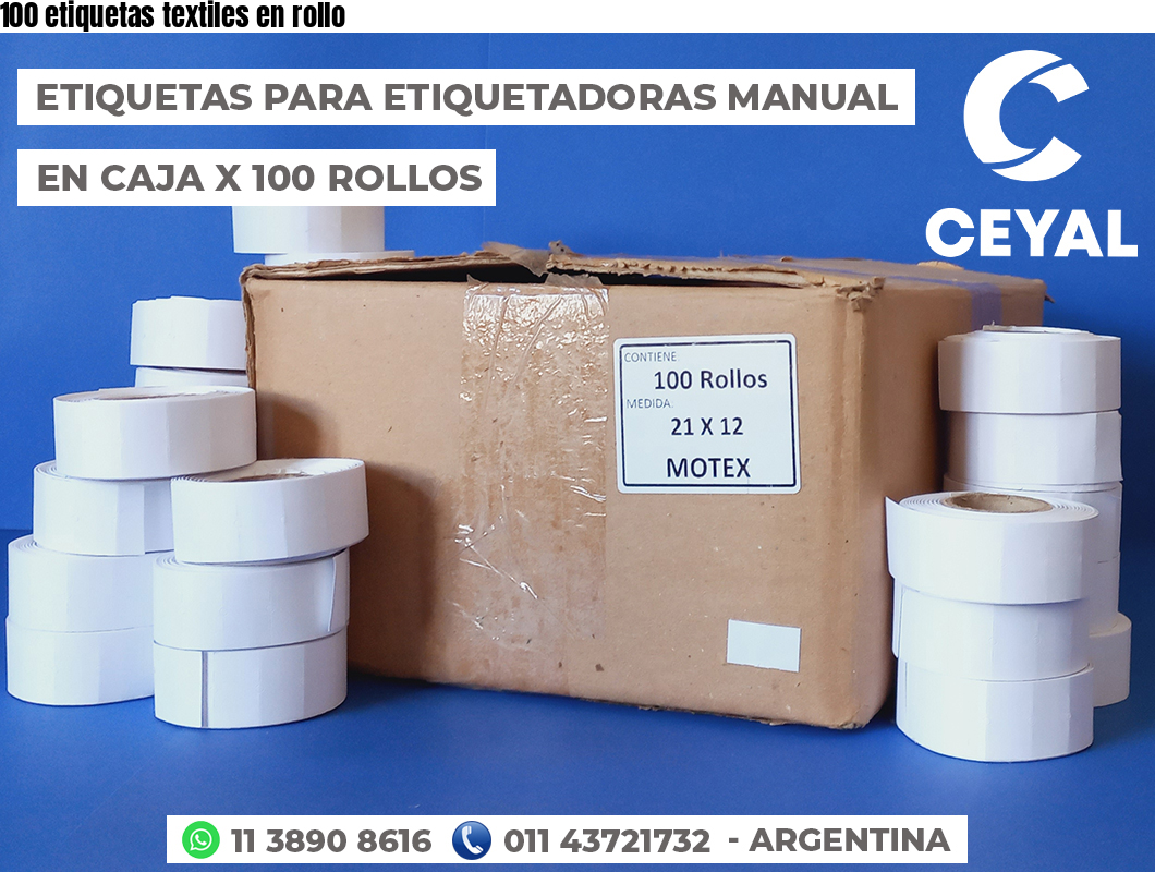 100 etiquetas textiles en rollo