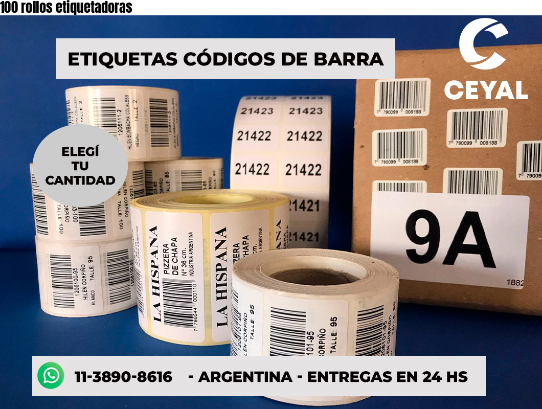 100 rollos etiquetadoras