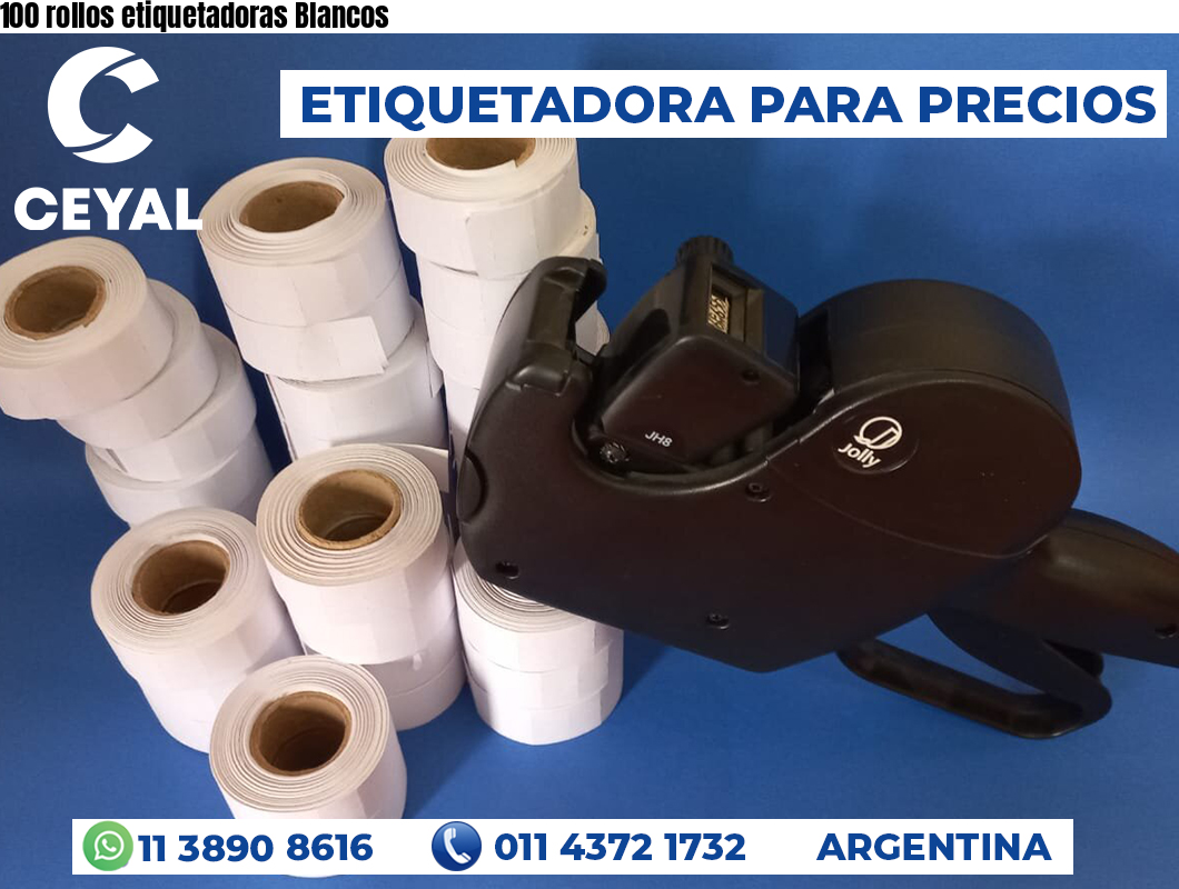 100 rollos etiquetadoras Blancos