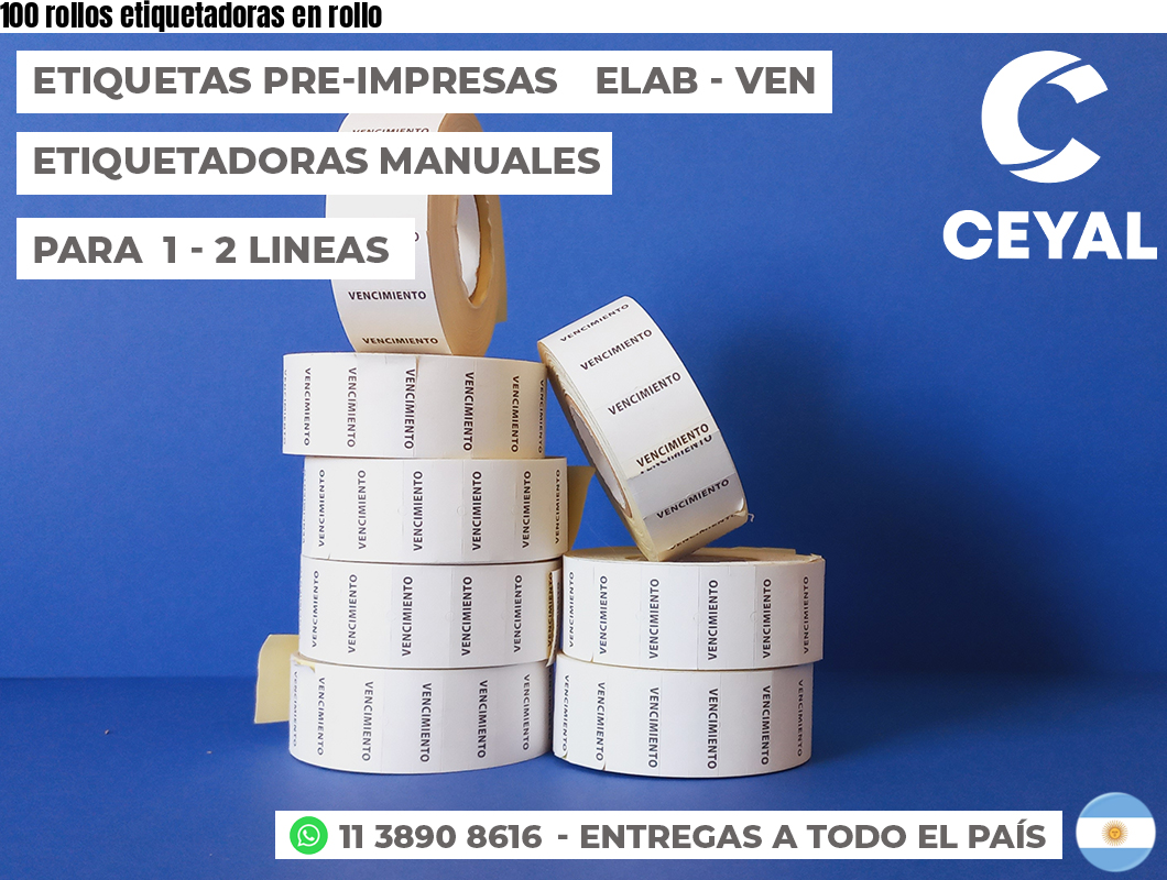 100 rollos etiquetadoras en rollo