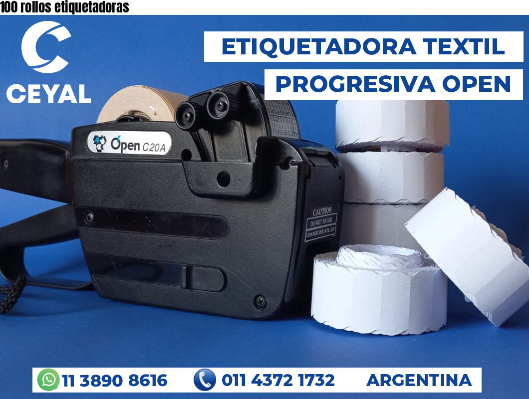 100 rollos etiquetadoras