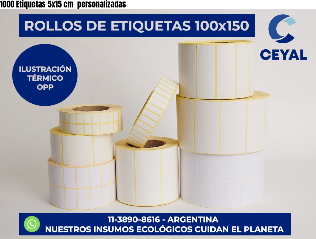 1000 Etiquetas 5×15 cm  personalizadas