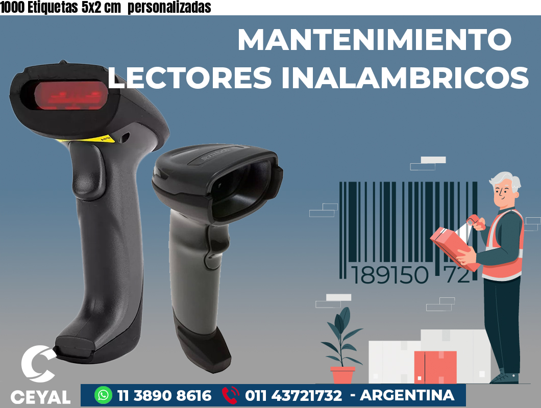1000 Etiquetas 5x2 cm  personalizadas