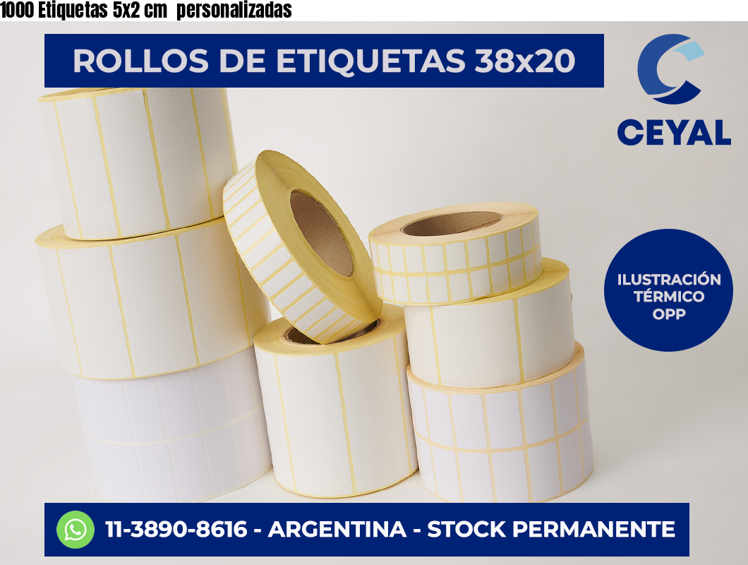 1000 Etiquetas 5×2 cm  personalizadas