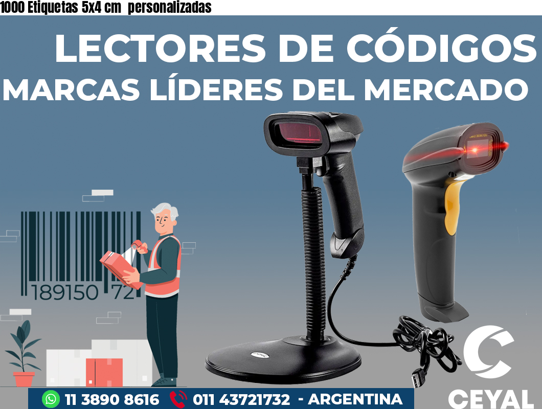 1000 Etiquetas 5x4 cm  personalizadas