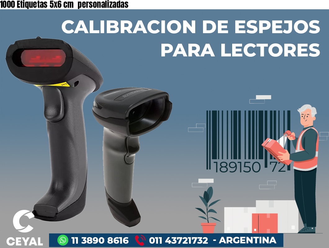 1000 Etiquetas 5x6 cm  personalizadas
