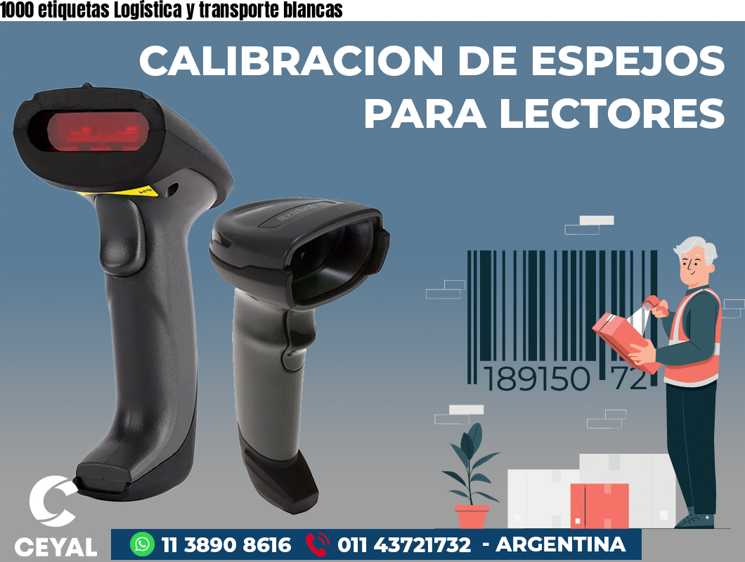 1000 etiquetas Logística y transporte blancas