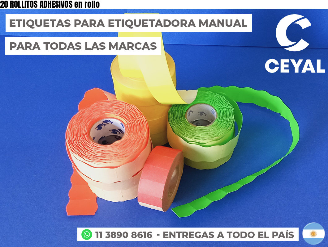 20 ROLLITOS ADHESIVOS en rollo