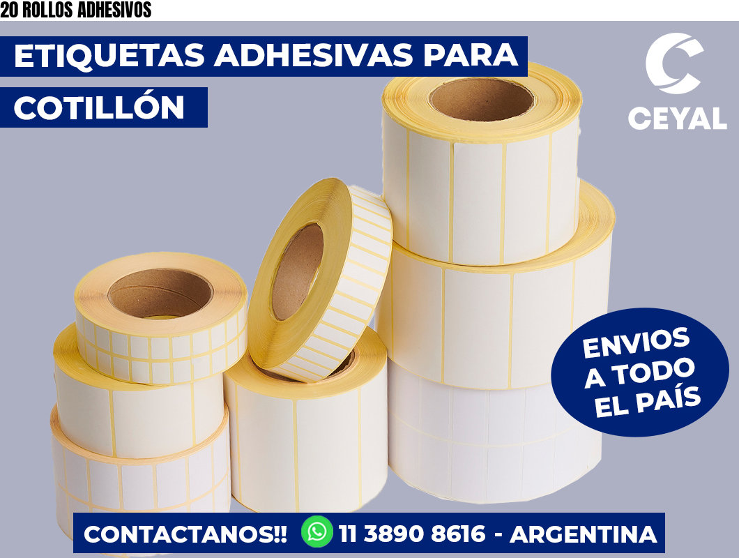 20 ROLLOS ADHESIVOS