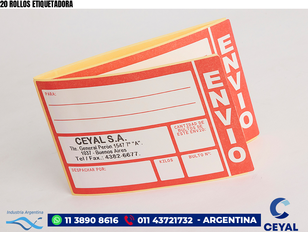 20 ROLLOS ETIQUETADORA