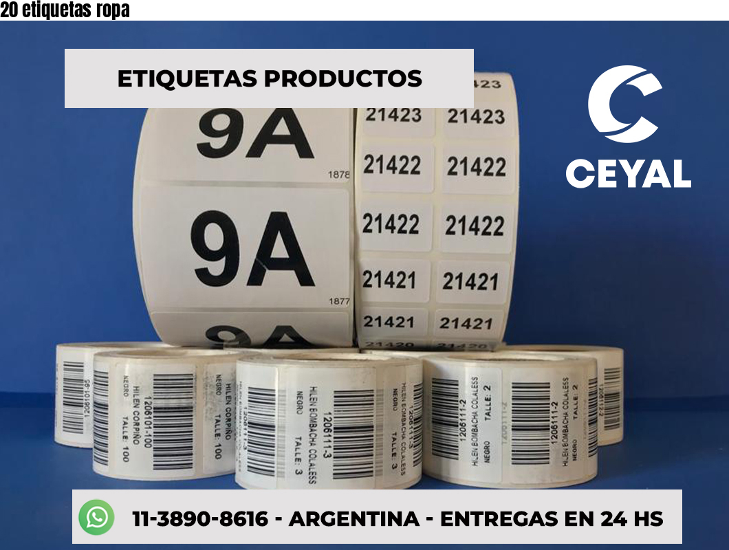 20 etiquetas ropa