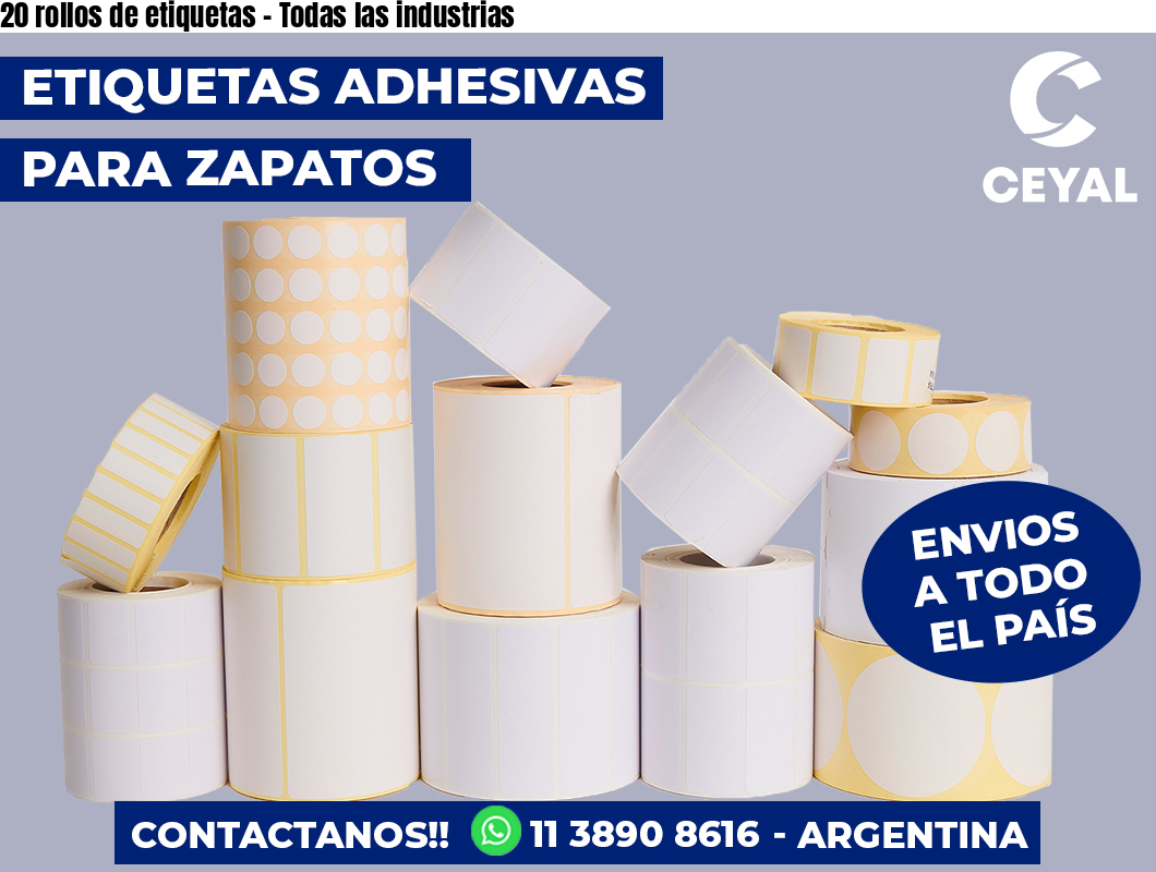 20 rollos de etiquetas - Todas las industrias