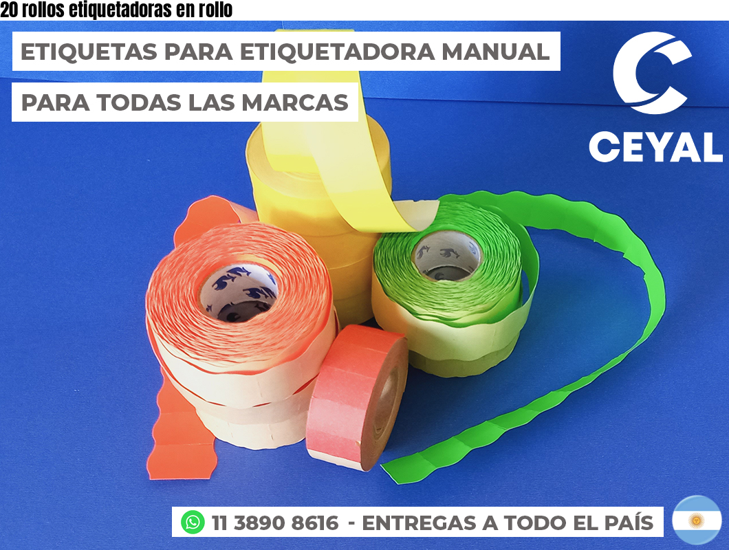 20 rollos etiquetadoras en rollo