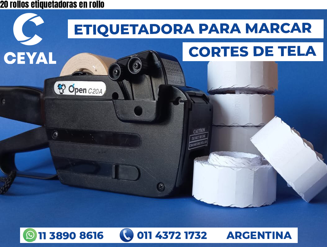 20 rollos etiquetadoras en rollo