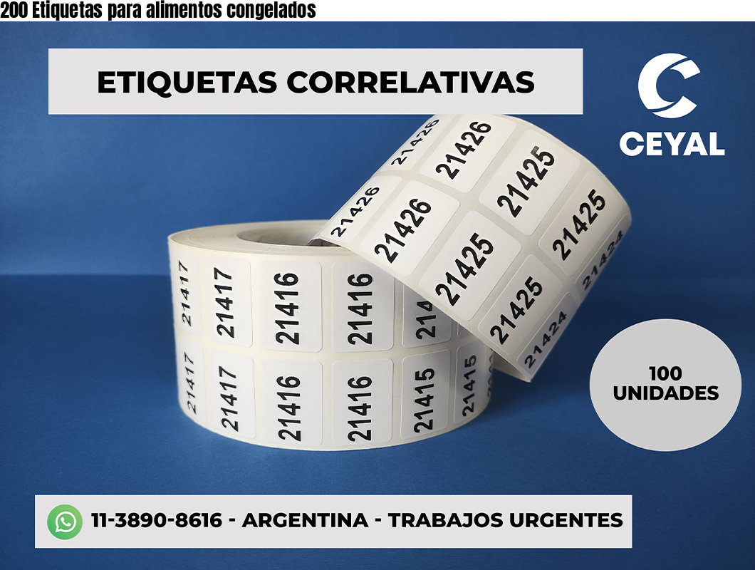 200 Etiquetas para alimentos congelados