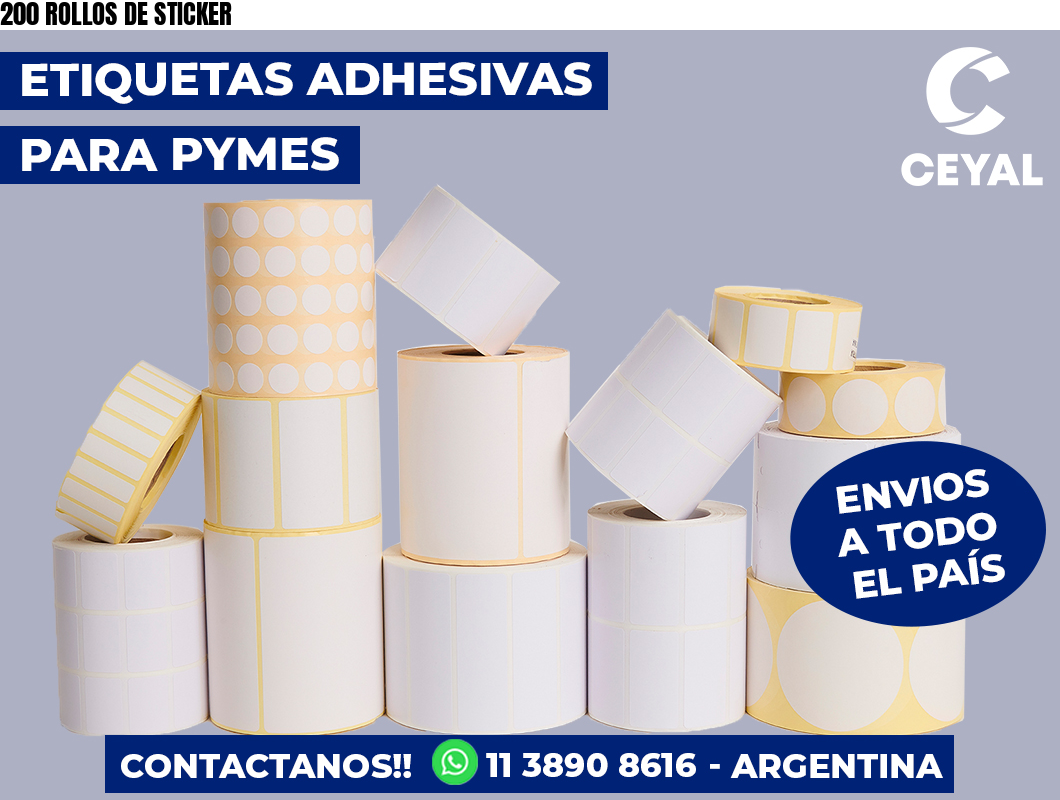 200 ROLLOS DE STICKER