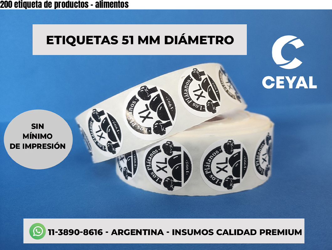 200 etiqueta de productos - alimentos