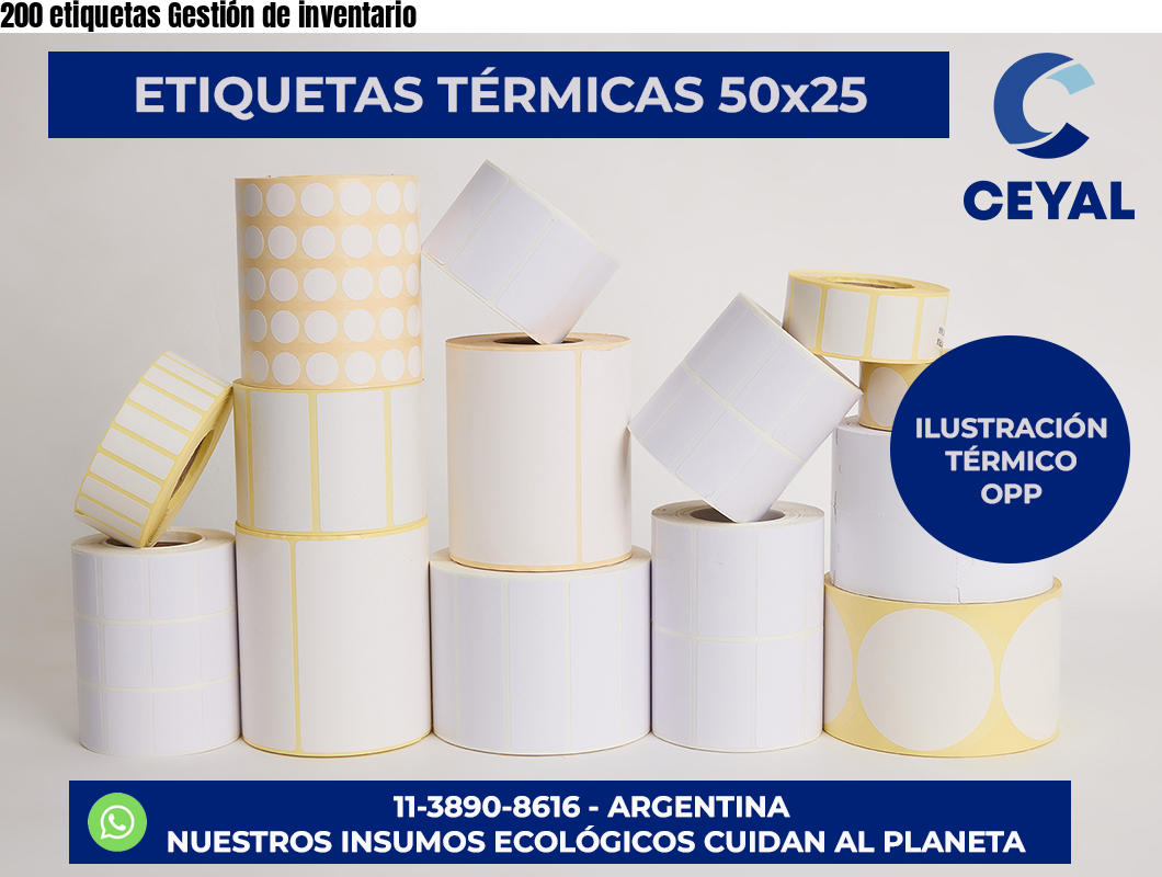 200 etiquetas Gestión de inventario