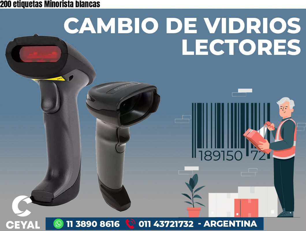200 etiquetas Minorista blancas