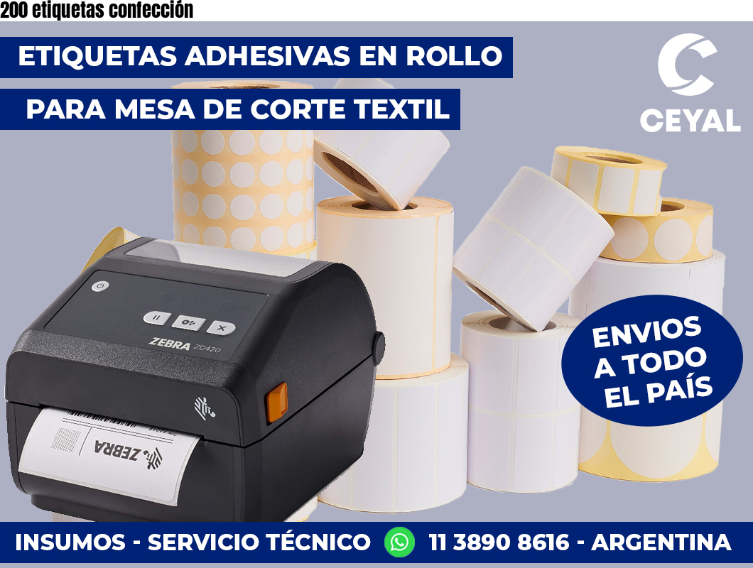 200 etiquetas confección