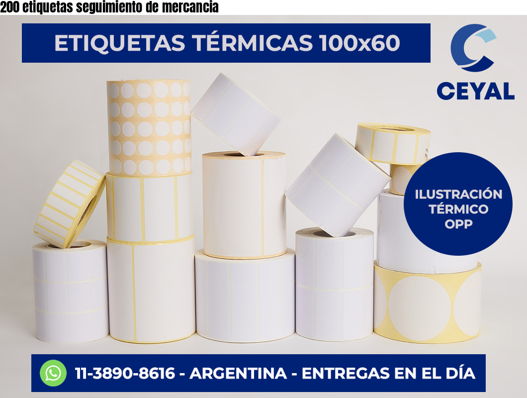 200 etiquetas seguimiento de mercancia