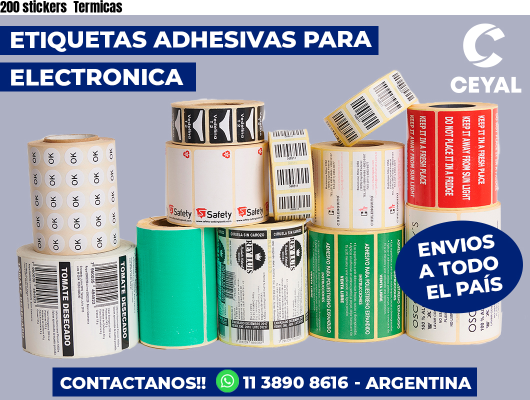 200 stickers Termicas