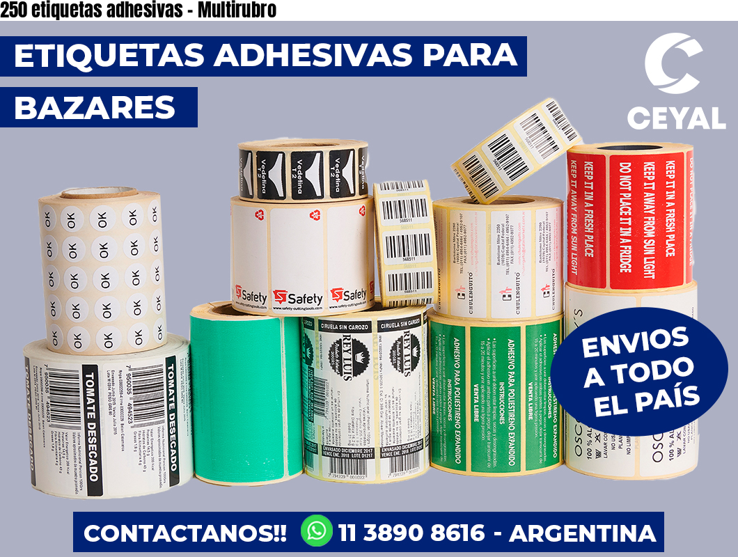 250 etiquetas adhesivas - Multirubro