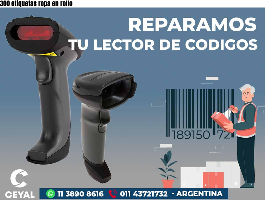 300 etiquetas ropa en rollo