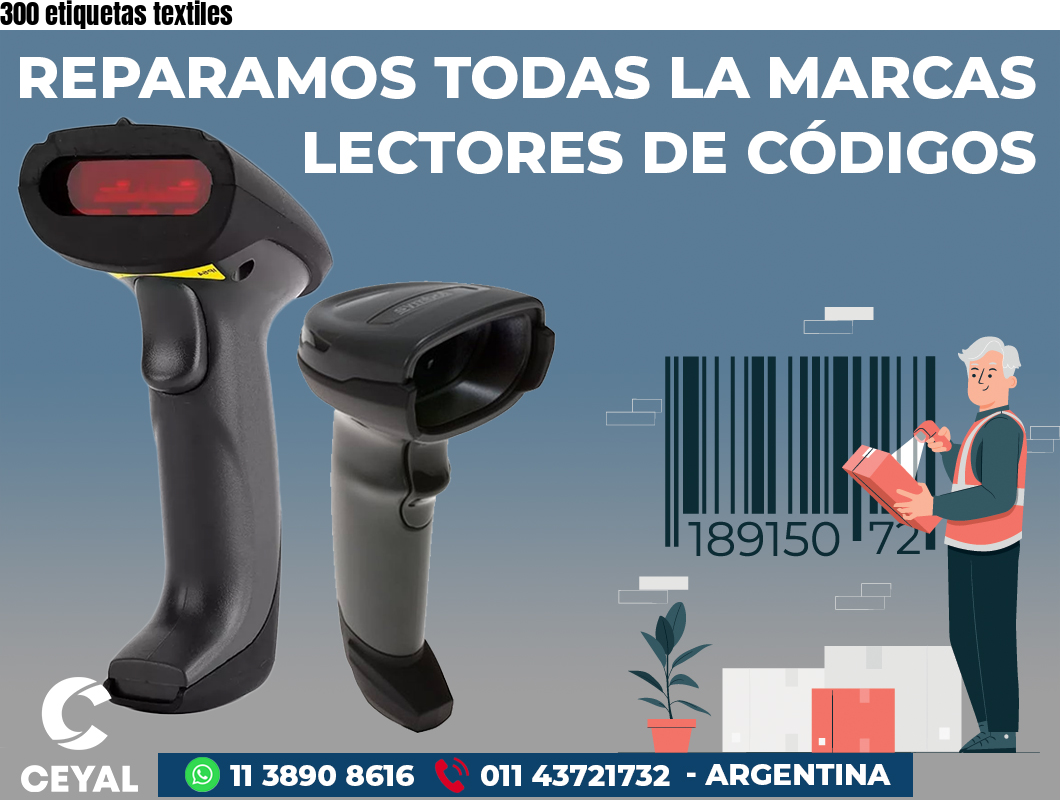 300 etiquetas textiles