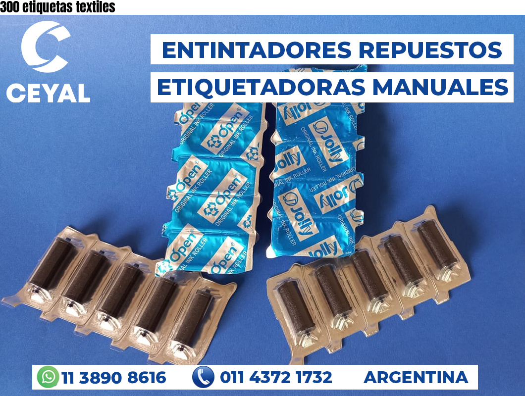 300 etiquetas textiles