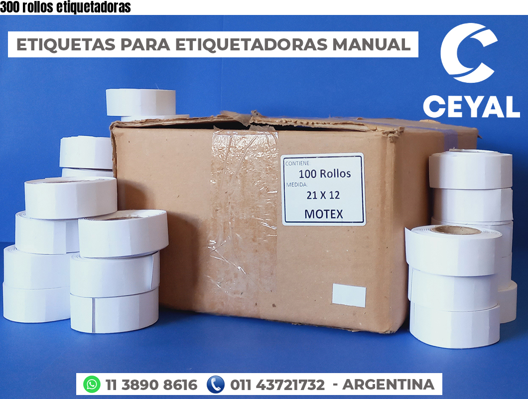 300 rollos etiquetadoras