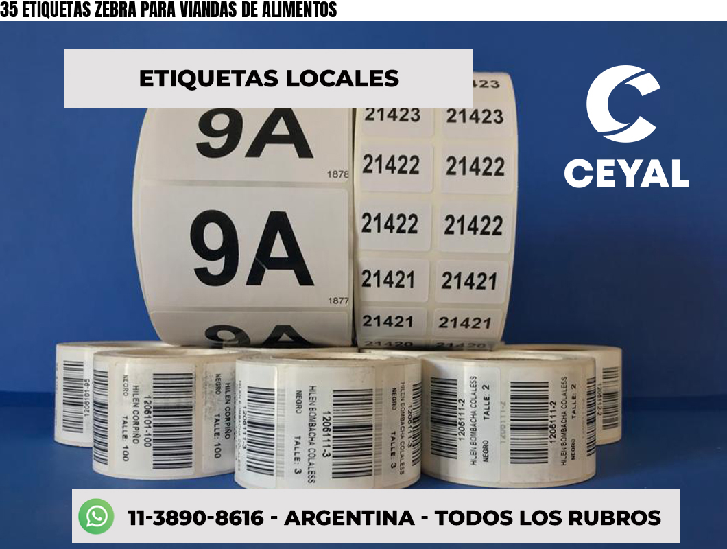 35 ETIQUETAS ZEBRA PARA VIANDAS DE ALIMENTOS