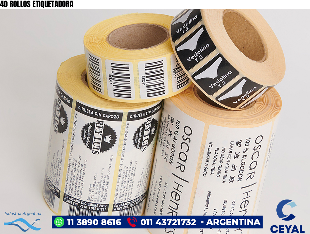 40 ROLLOS ETIQUETADORA