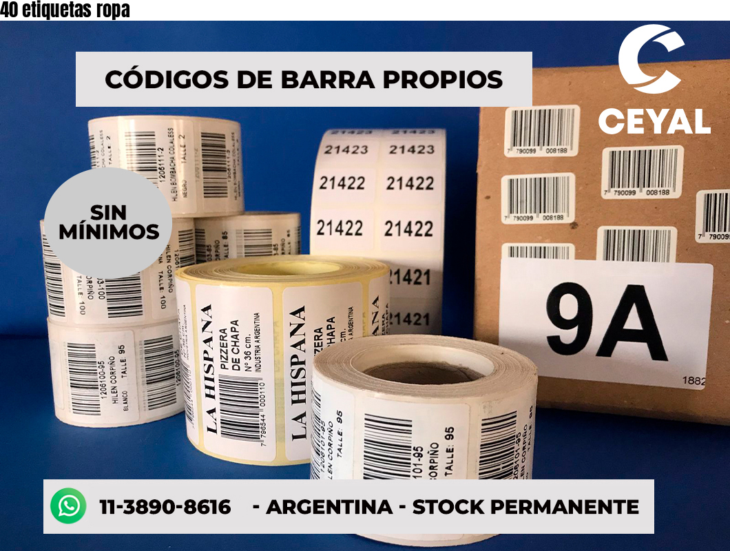 40 etiquetas ropa