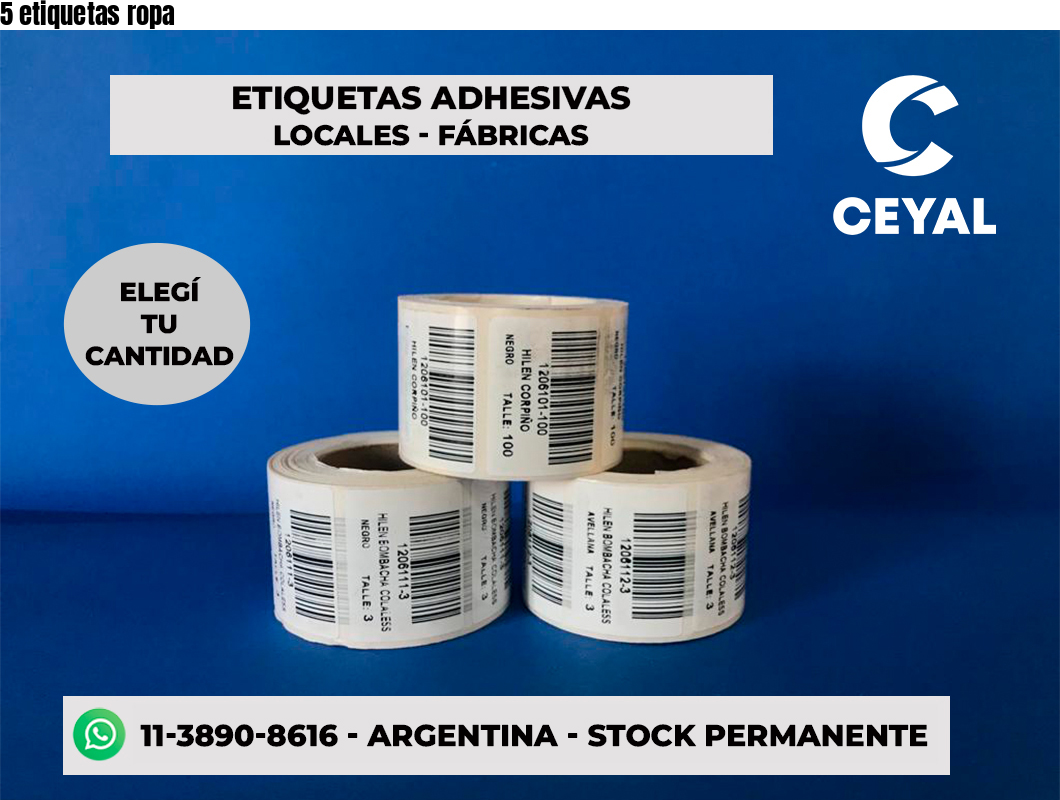 5 etiquetas ropa