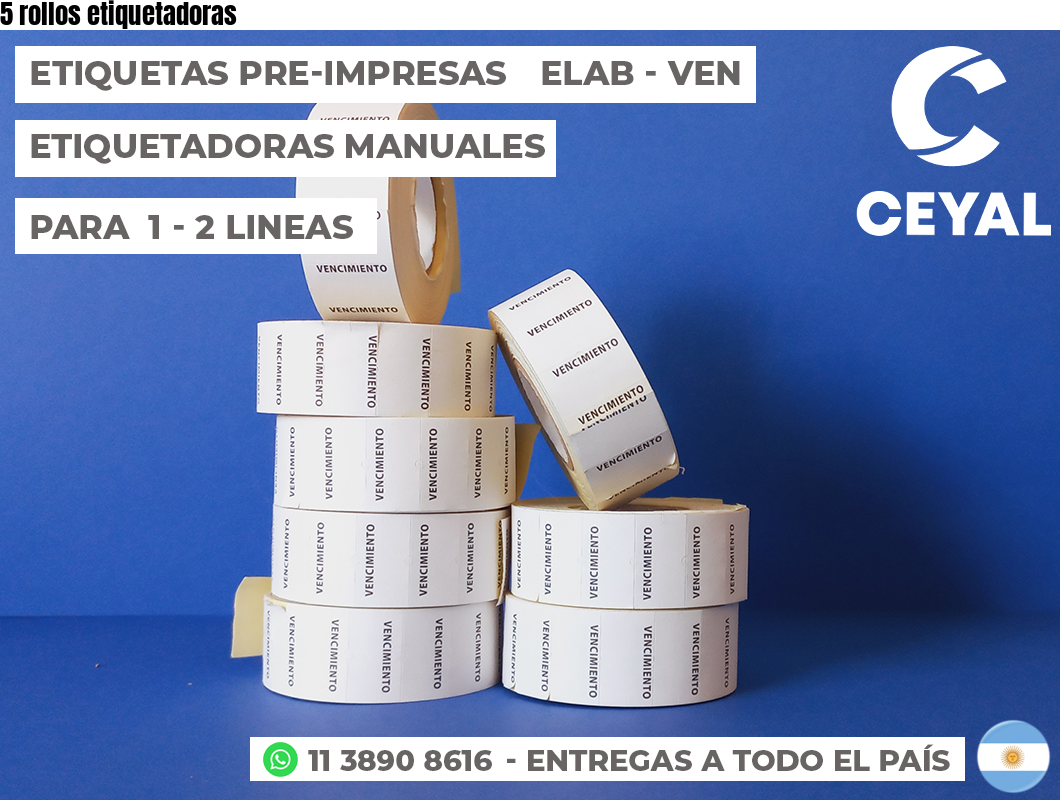 5 rollos etiquetadoras