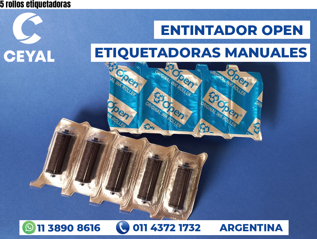 5 rollos etiquetadoras