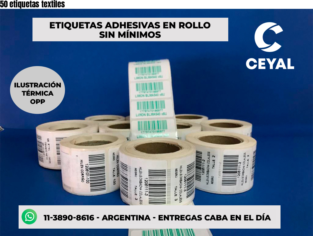 50 etiquetas textiles
