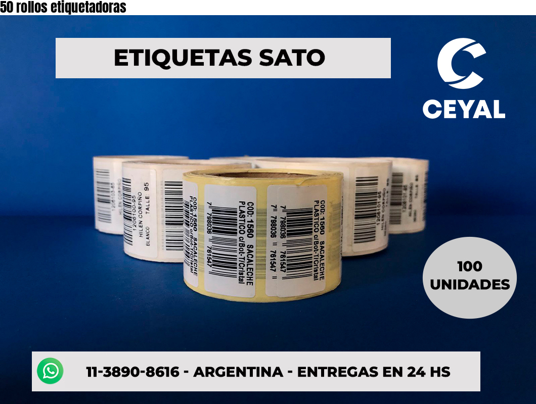 50 rollos etiquetadoras