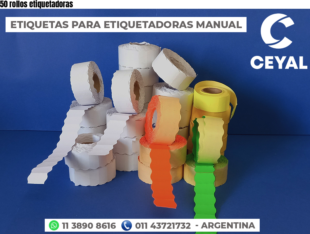50 rollos etiquetadoras