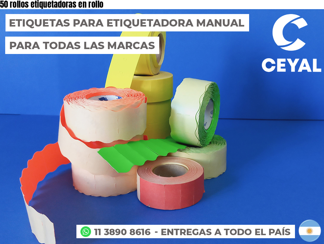 50 rollos etiquetadoras en rollo