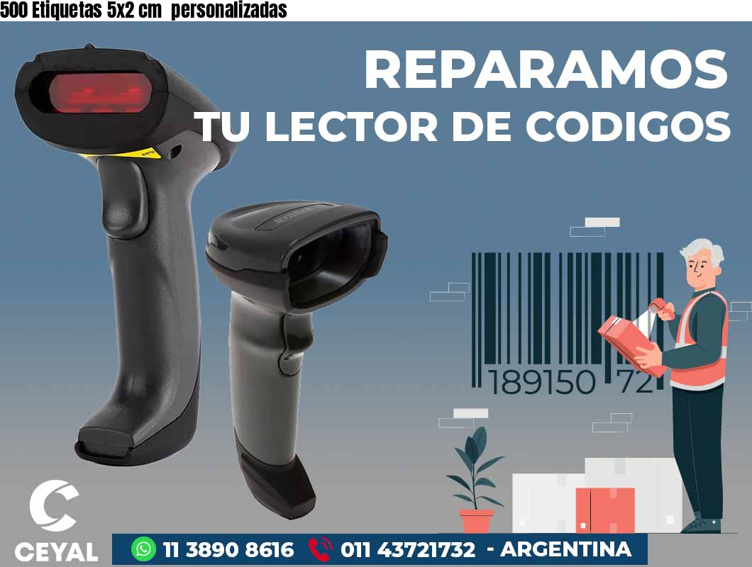 500 Etiquetas 5x2 cm  personalizadas