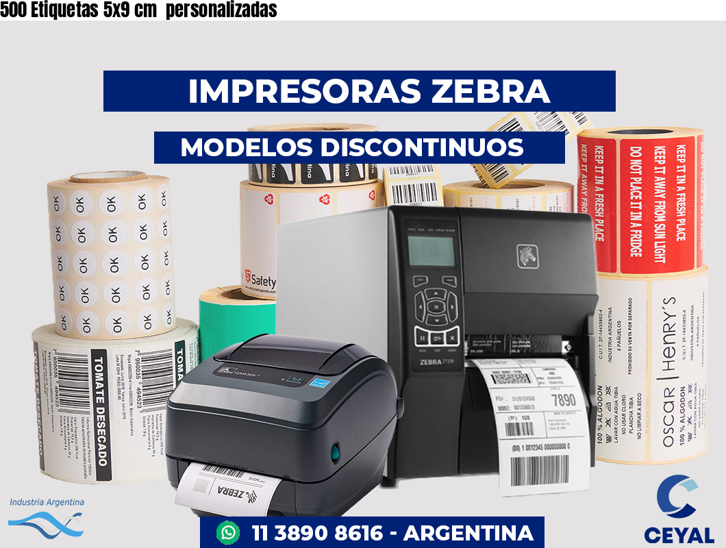 500 Etiquetas 5x9 cm  personalizadas