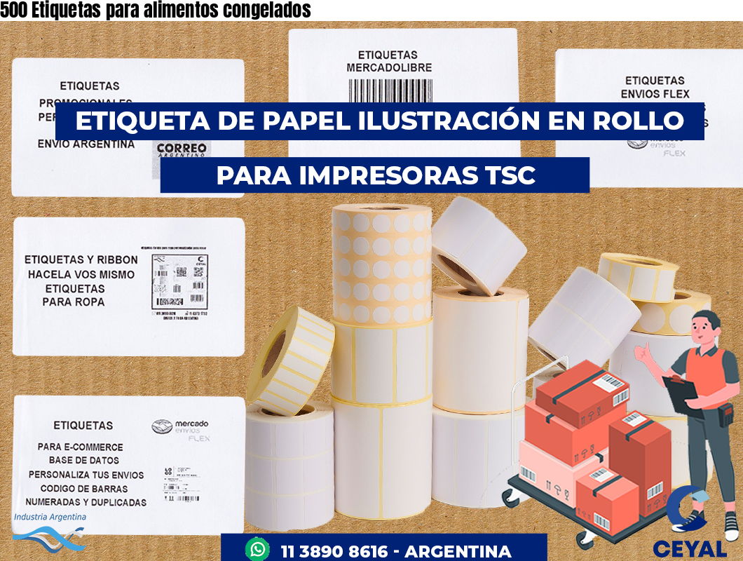 500 Etiquetas para alimentos congelados