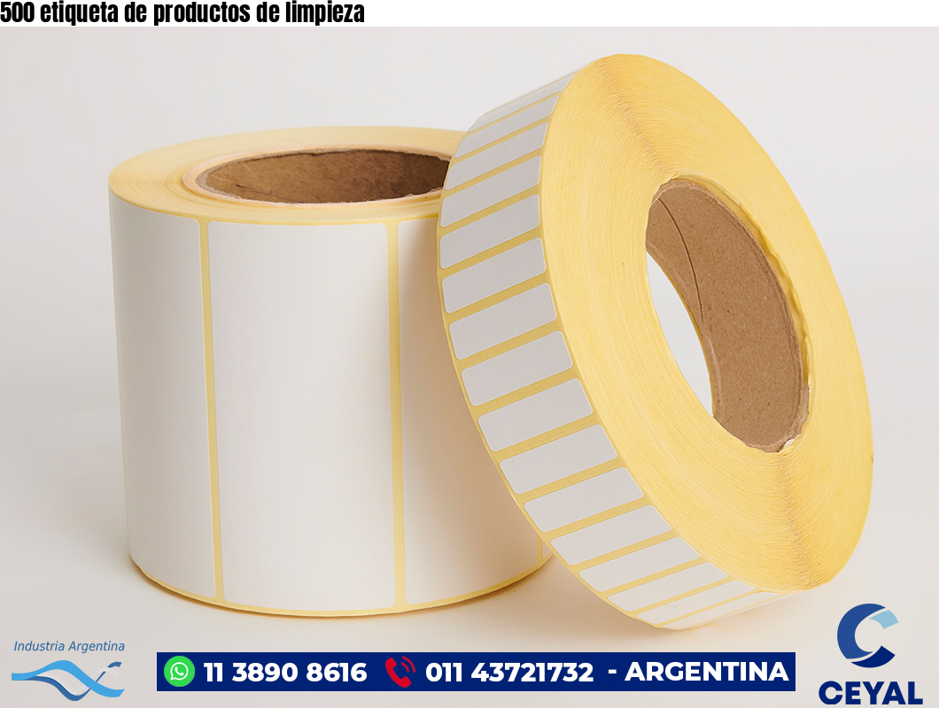 500 etiqueta de productos de limpieza