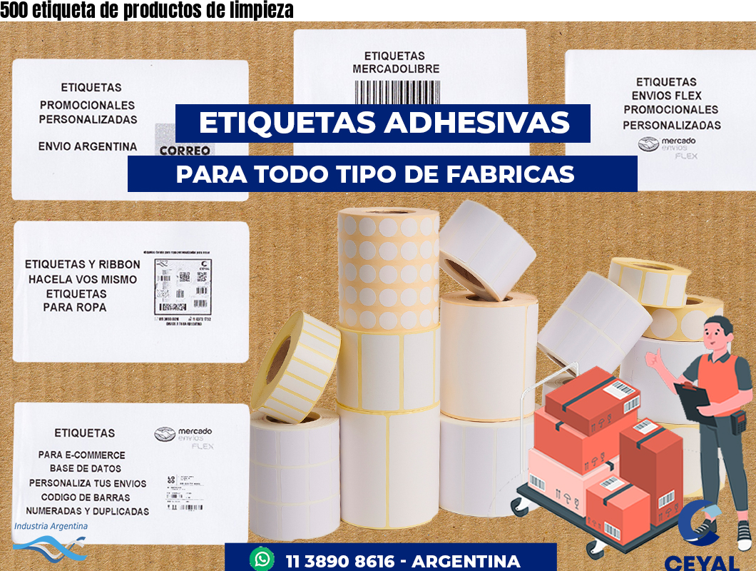 500 etiqueta de productos de limpieza