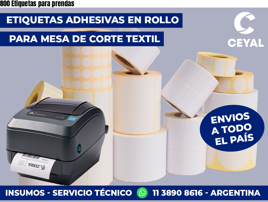 800 Etiquetas para prendas
