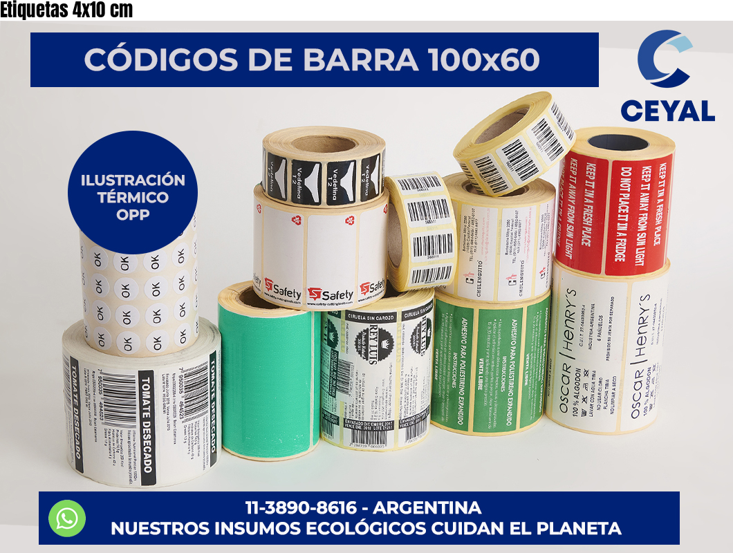 Etiquetas 4×10 cm