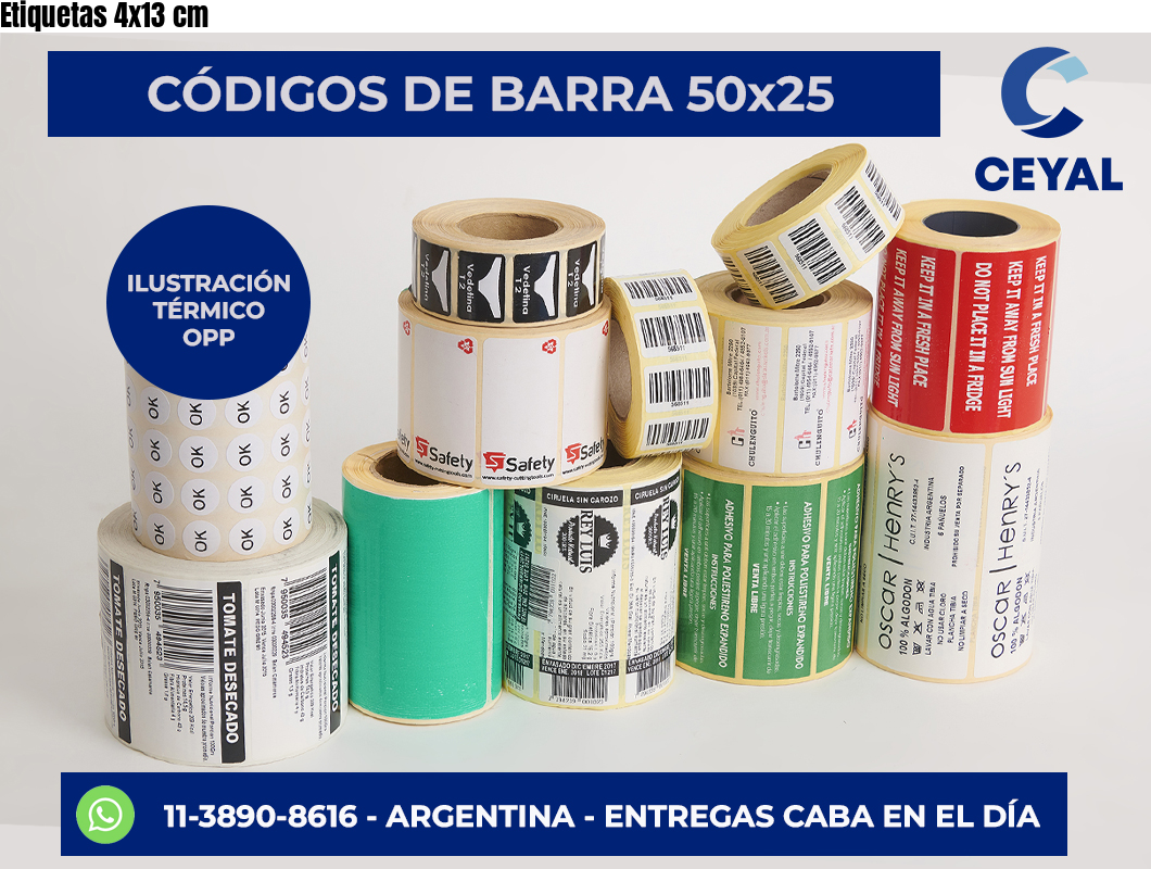 Etiquetas 4×13 cm