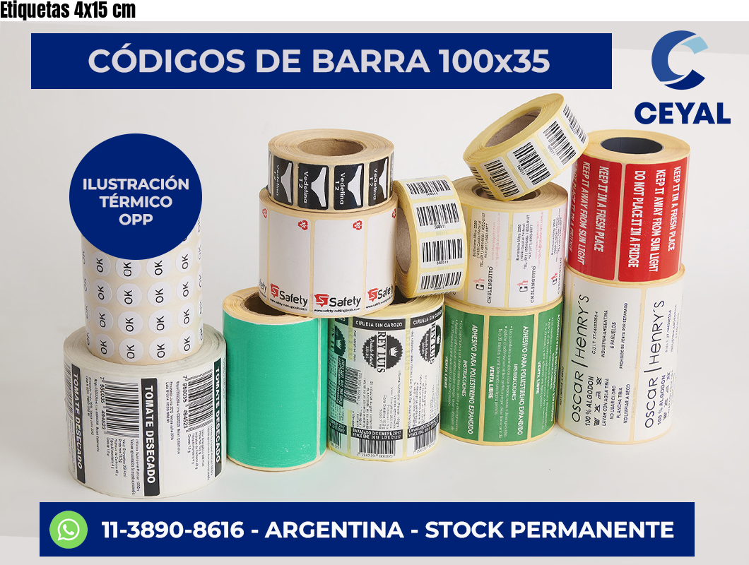 Etiquetas 4×15 cm